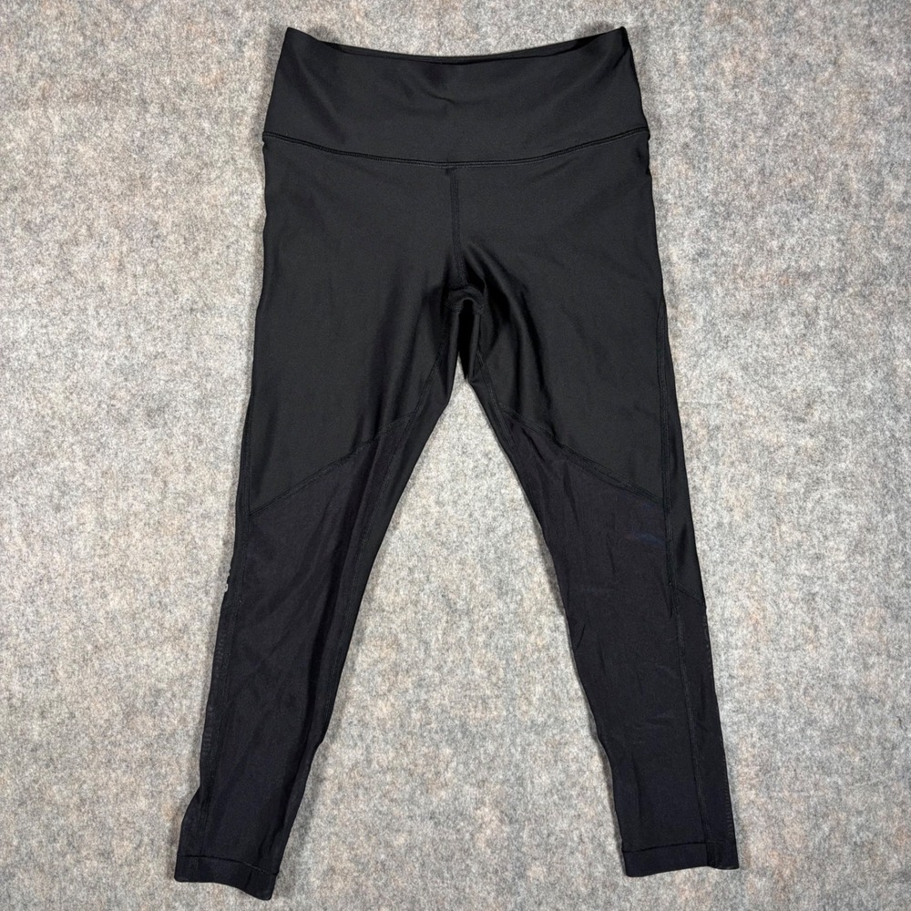 Under Armour Women's Heatgear High Waisted Mesh Ankle Crop Graphic Black‎ Size M